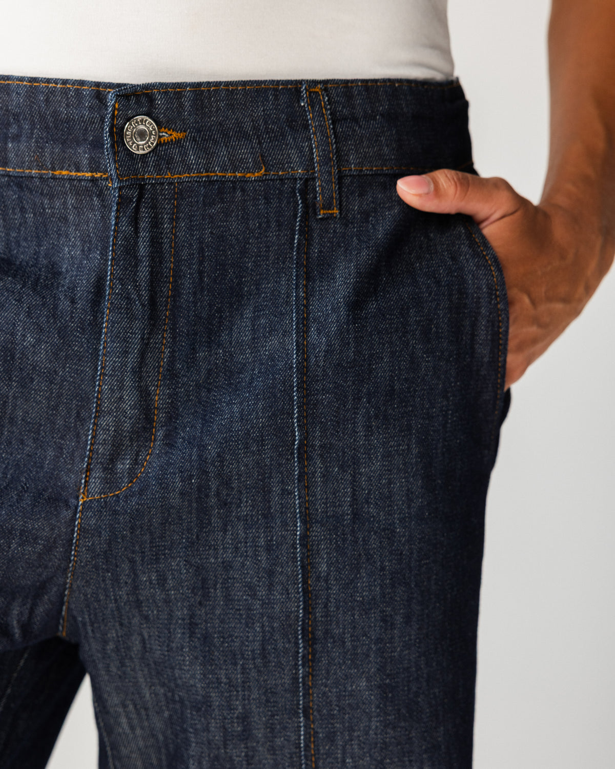 Front seam straight jeans - Blue Raw