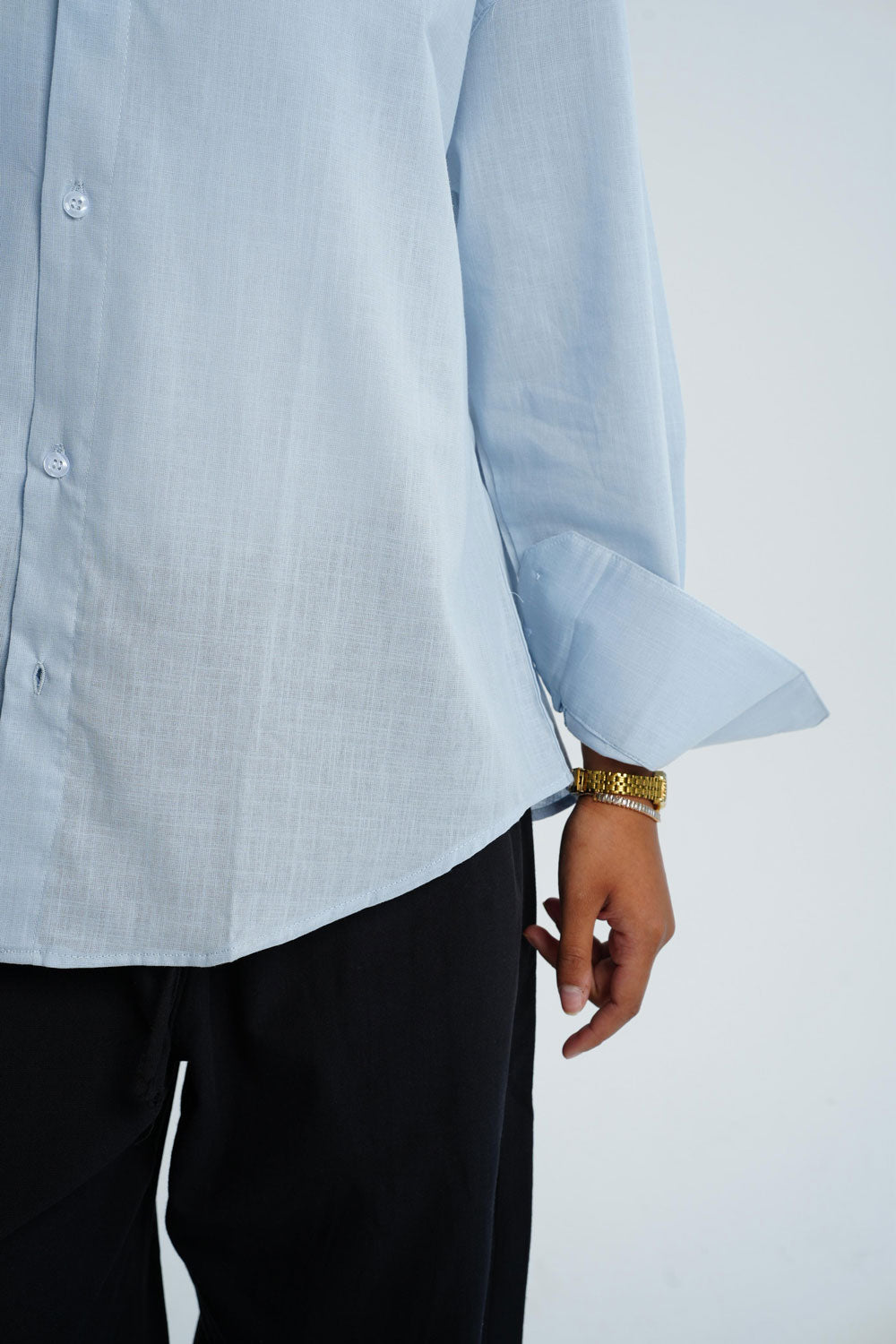 Long sleeve linen shirt - Sky Blue