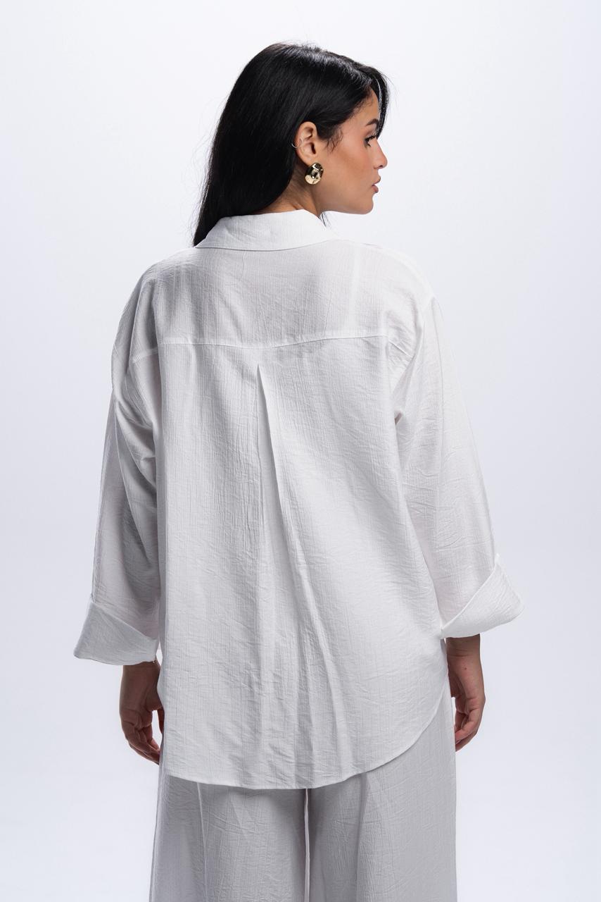 Crinkle Linen Chemise - Offwhite