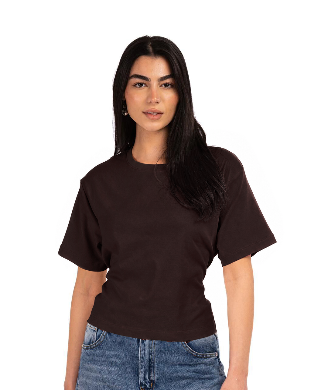 Short Sleeve Back-Tie Top - Brown