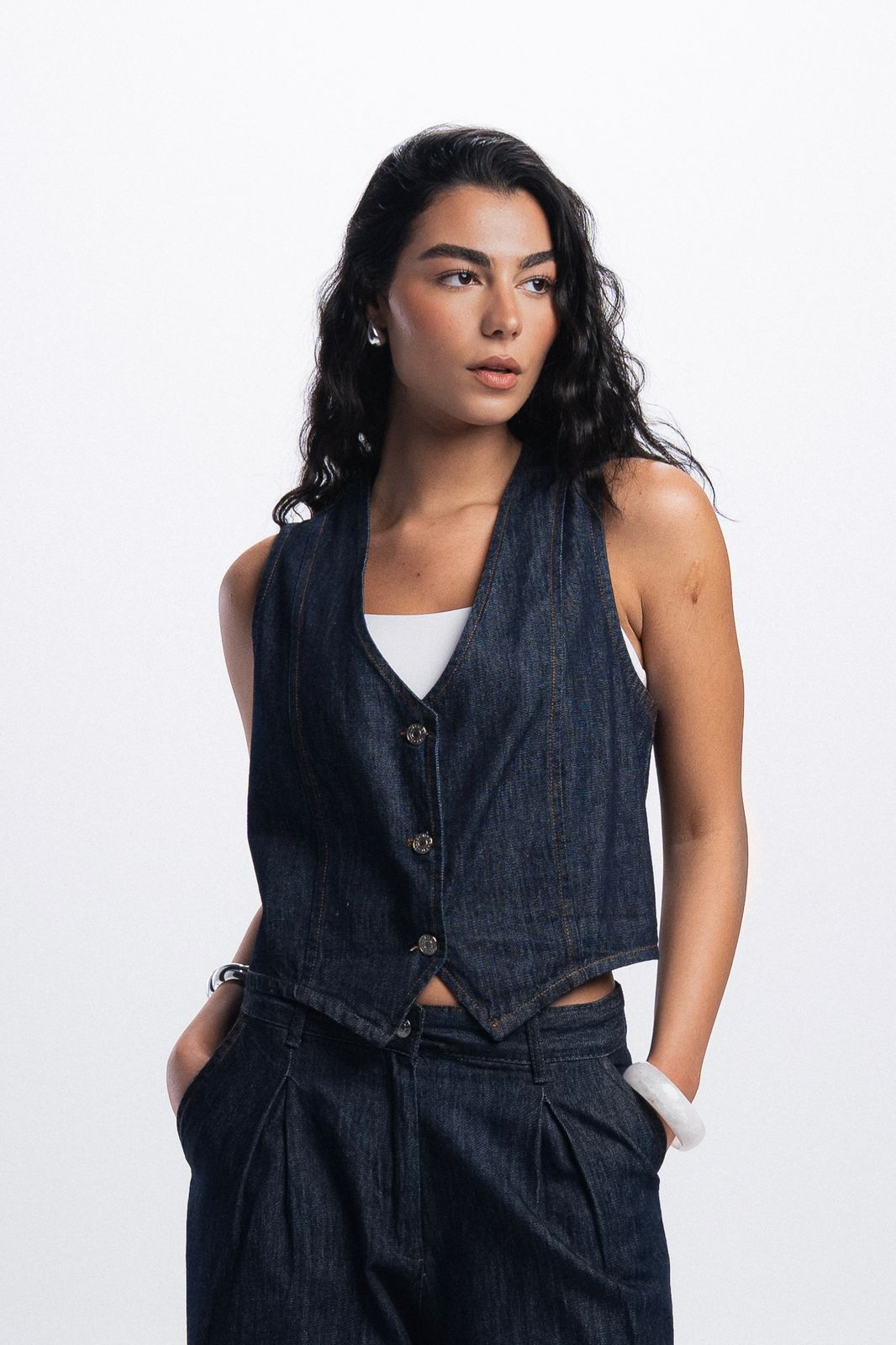 Denim Vest - Blue Raw