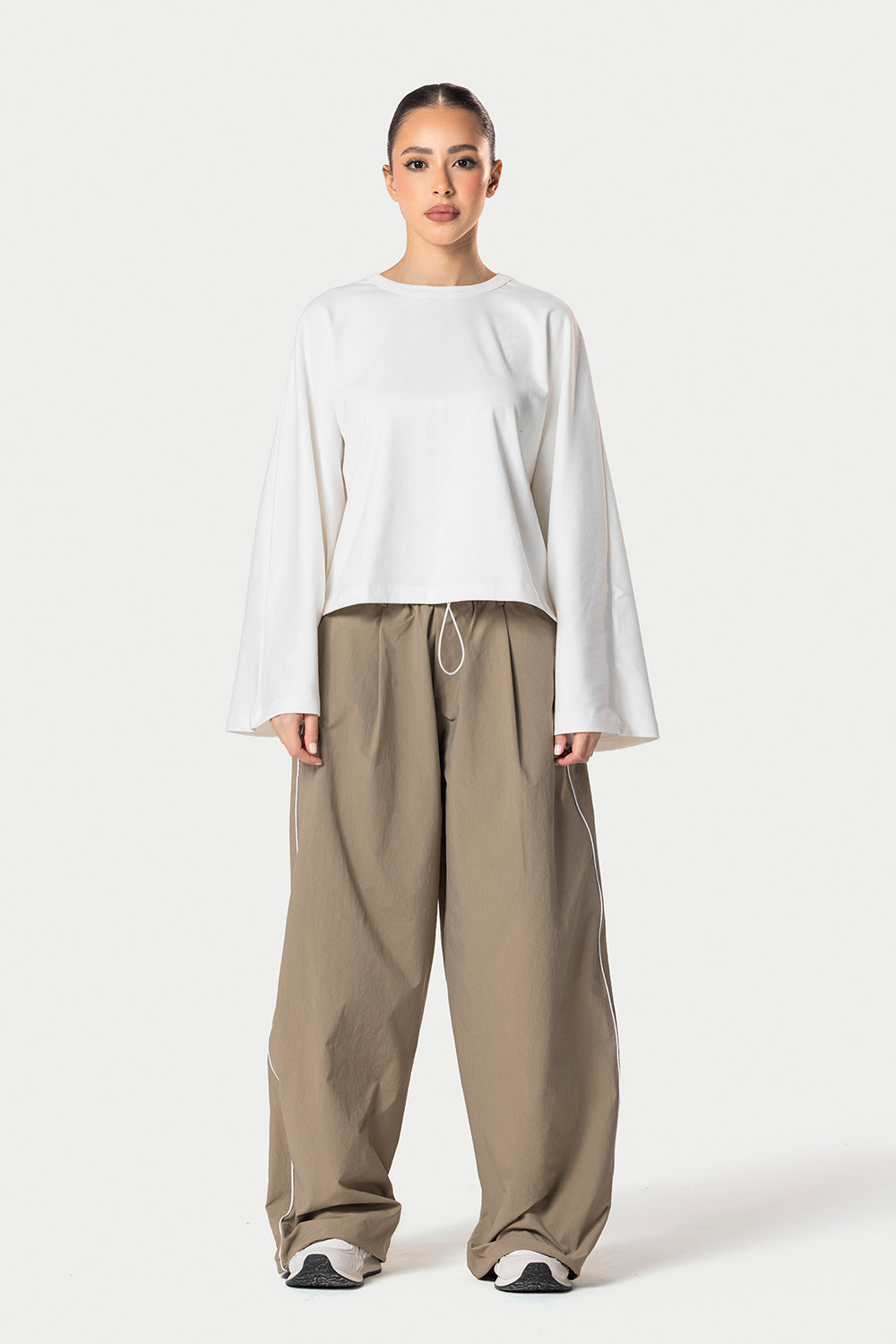 Wide Sleeve Cotton Tee – Off white – photo 3