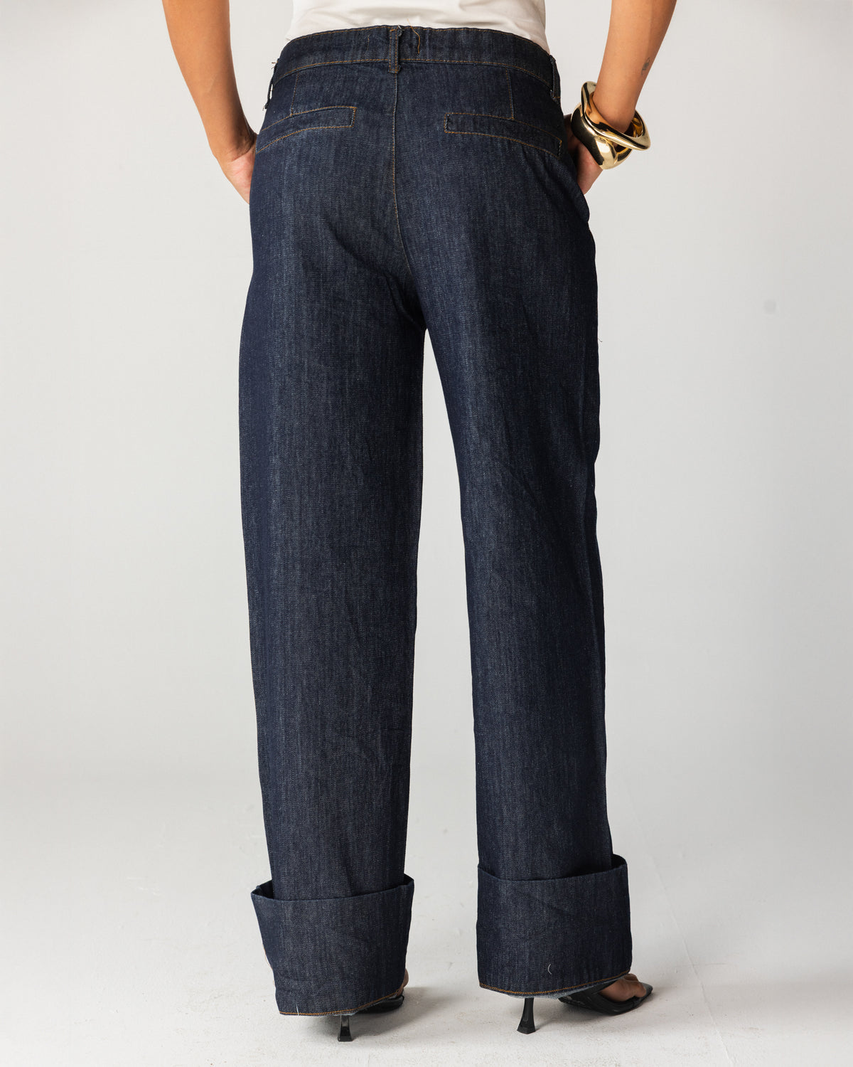 Front seam straight jeans - Blue Raw