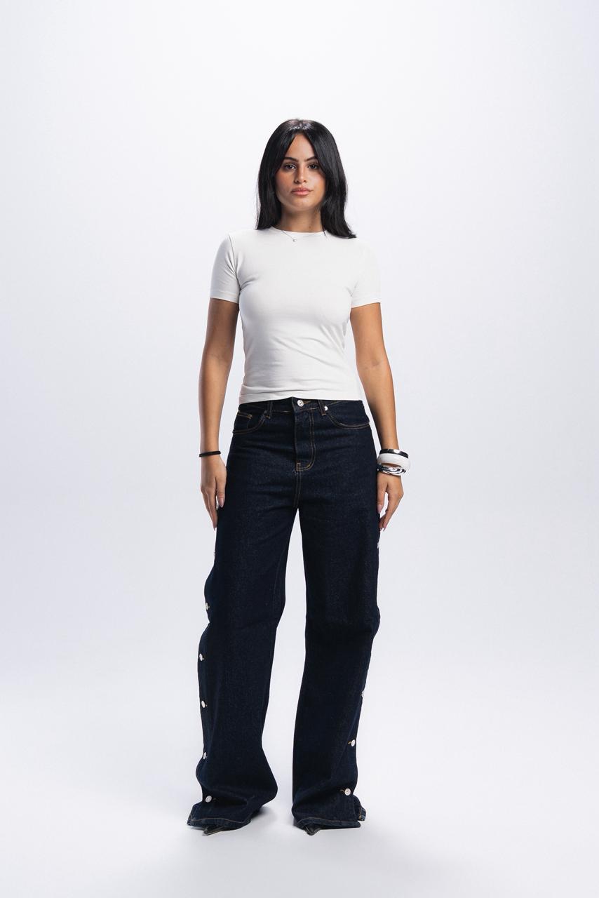 Buttons Jeans - Blue Raw