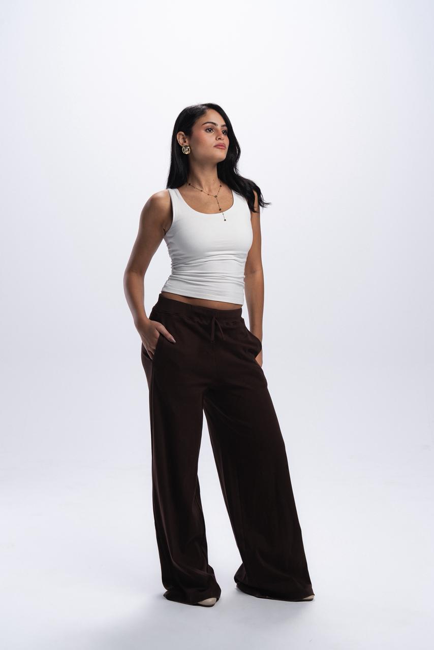 Relaxed Wide leg pants - Brown