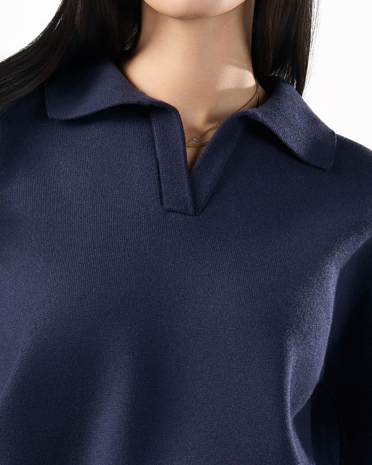 Knitted polo - navy