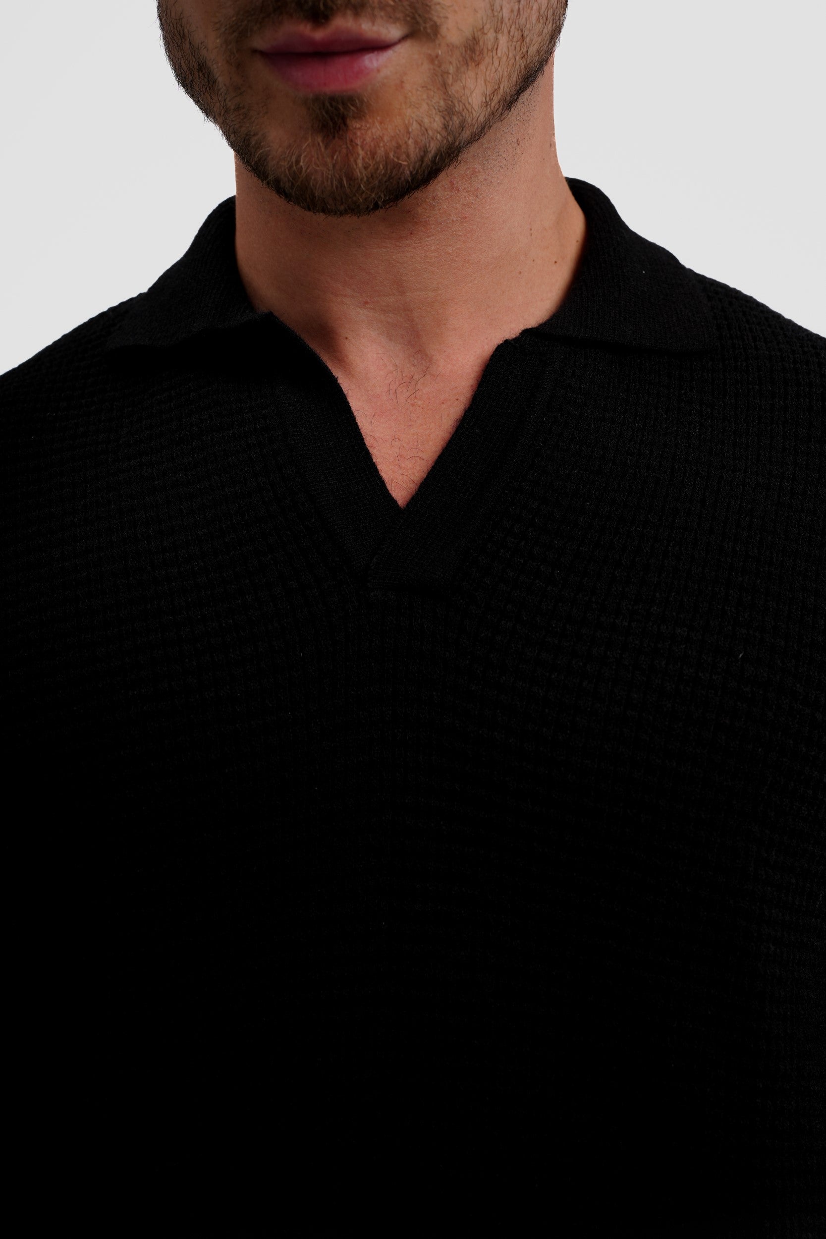 Knitted Polo – Black