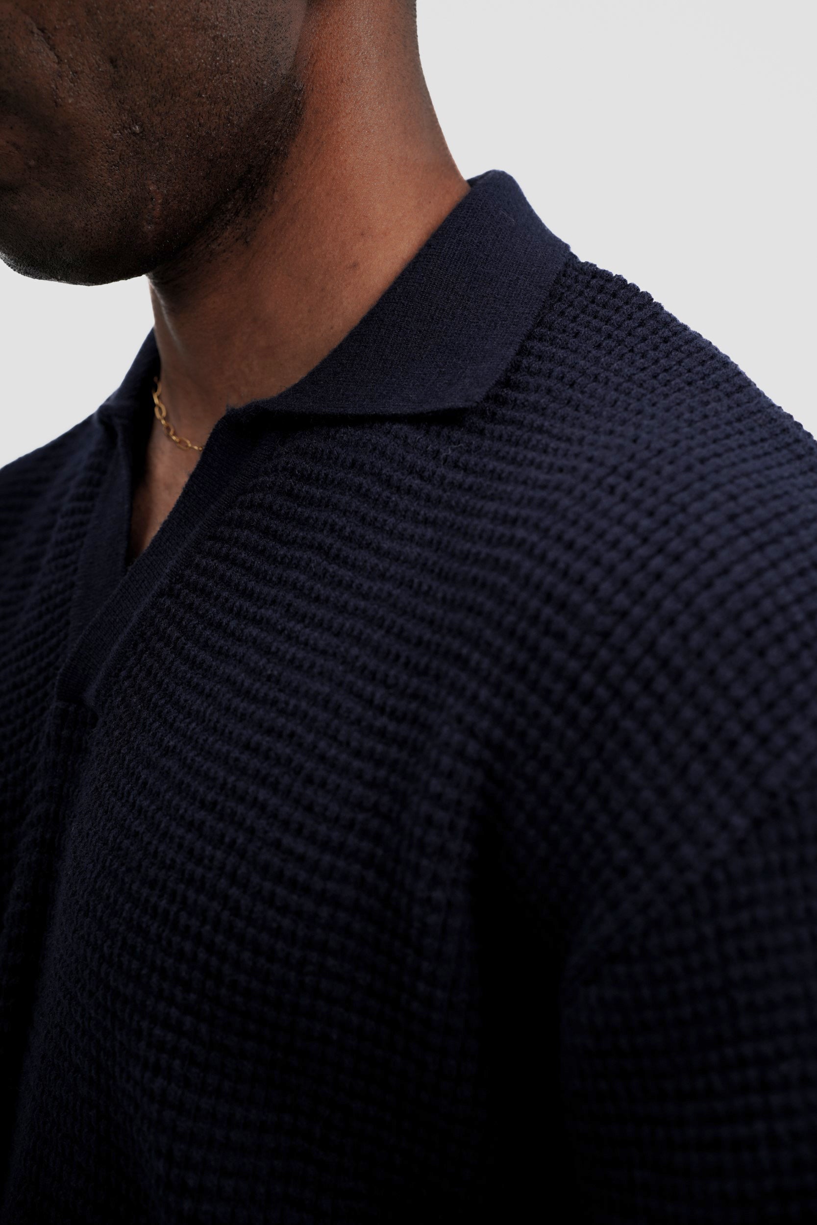 Knitted Polo – Navy Blue