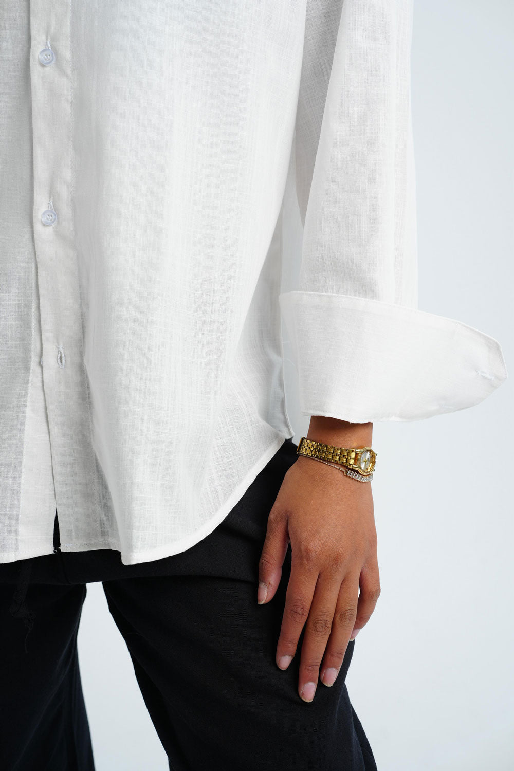 Long Sleeve linen Shirt - Off white