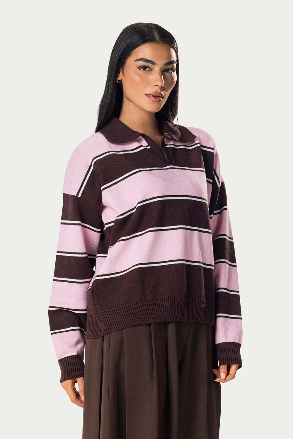 Polo Striped Sweater – Pink – photo 2
