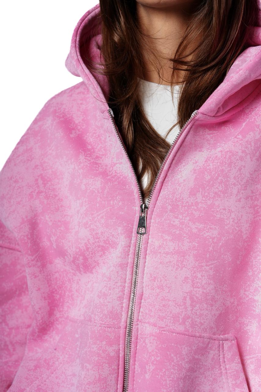 Cotton candy zip up - pink