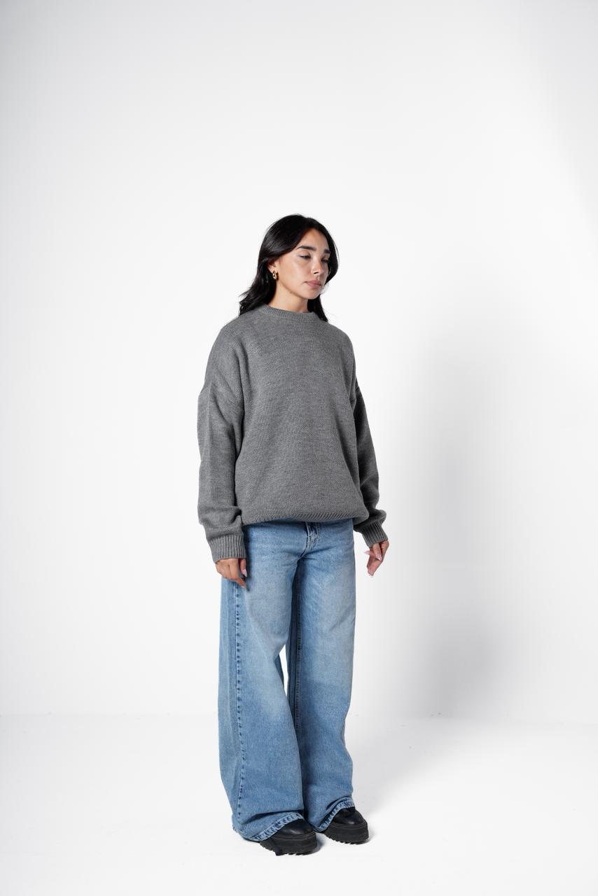 Basic knitted sweater - grey