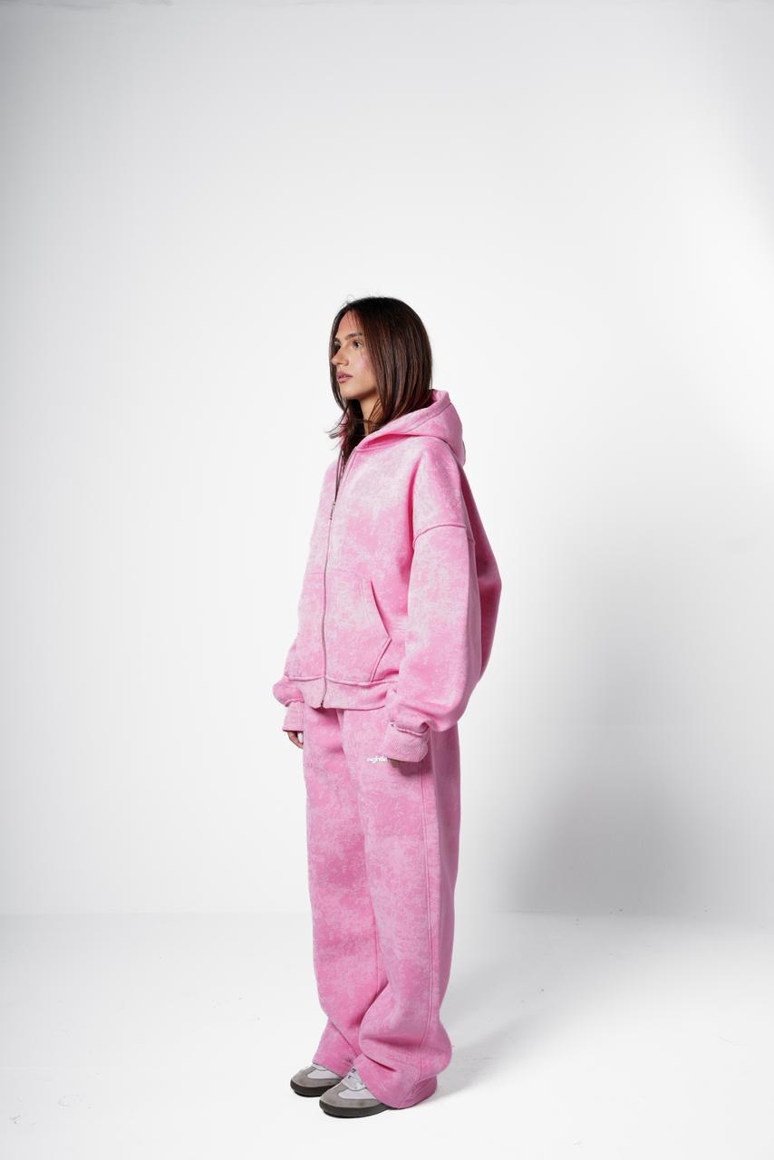 Cotton candy zip up - pink