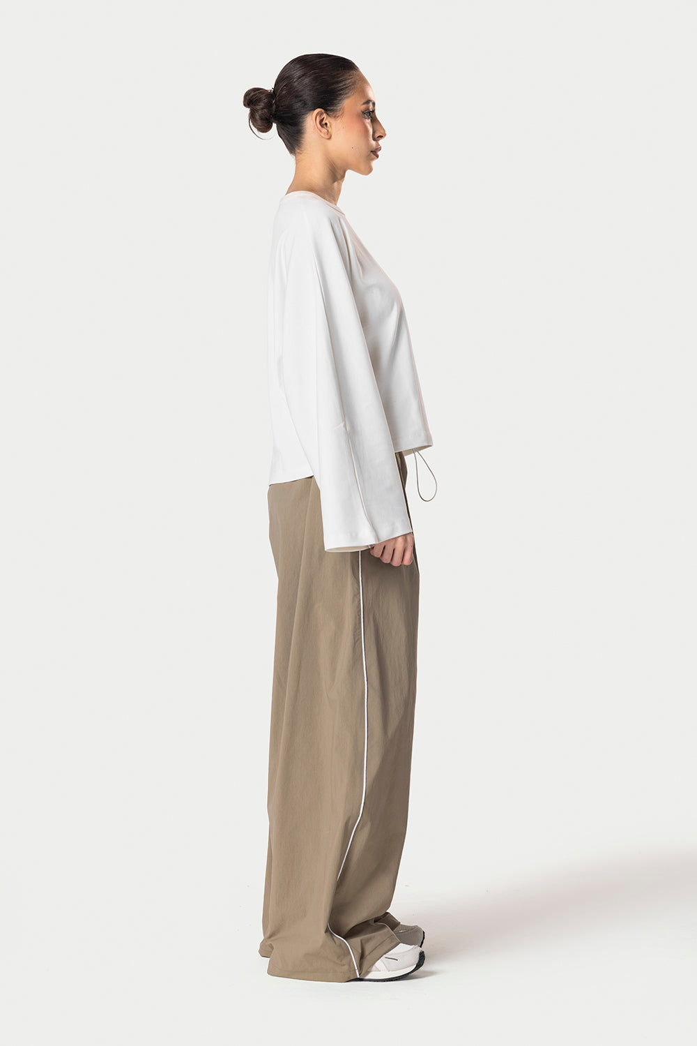 Wide Sleeve Cotton Tee – Off white – photo 6