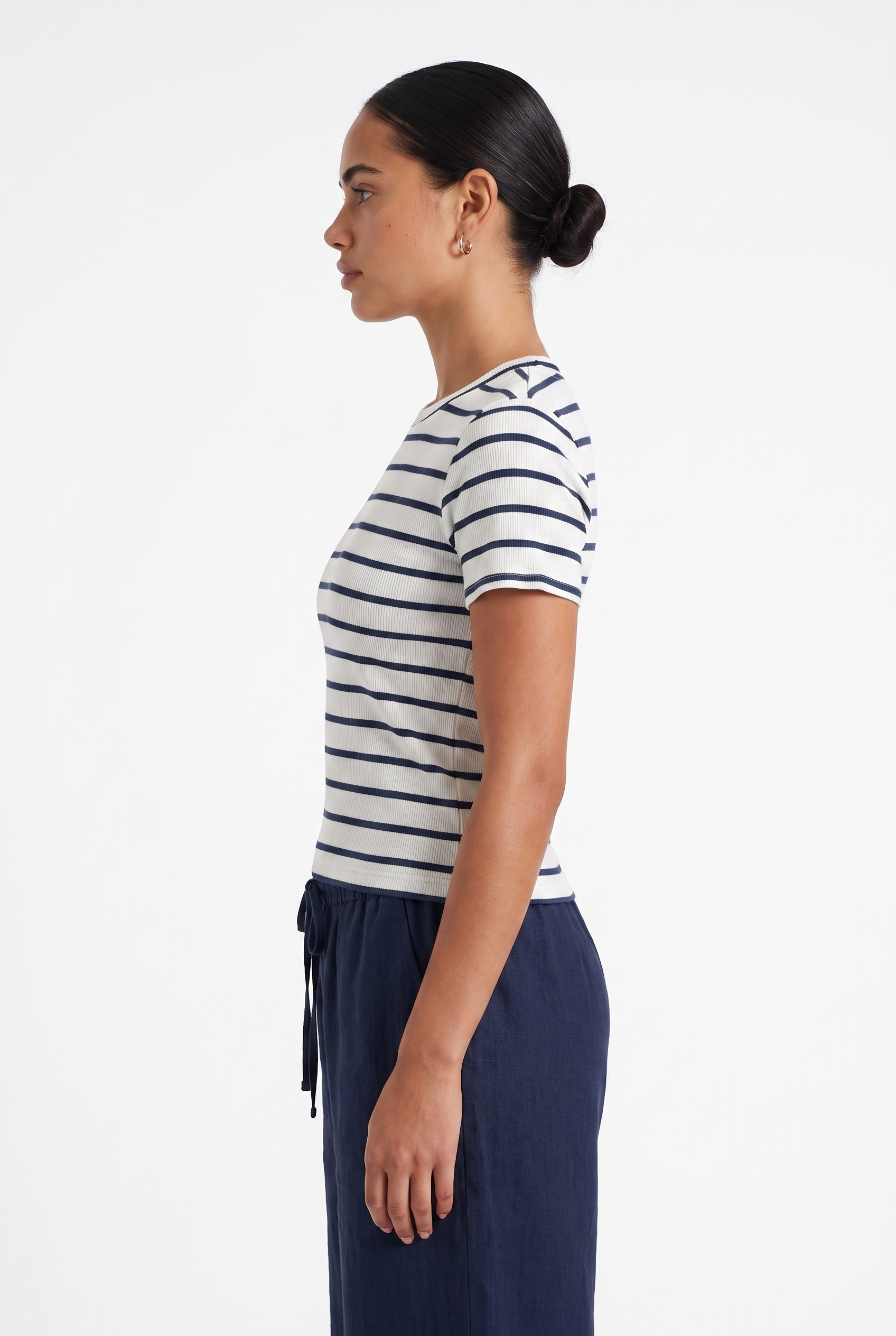 Short Sleeve Stripe top - Navy Stripe