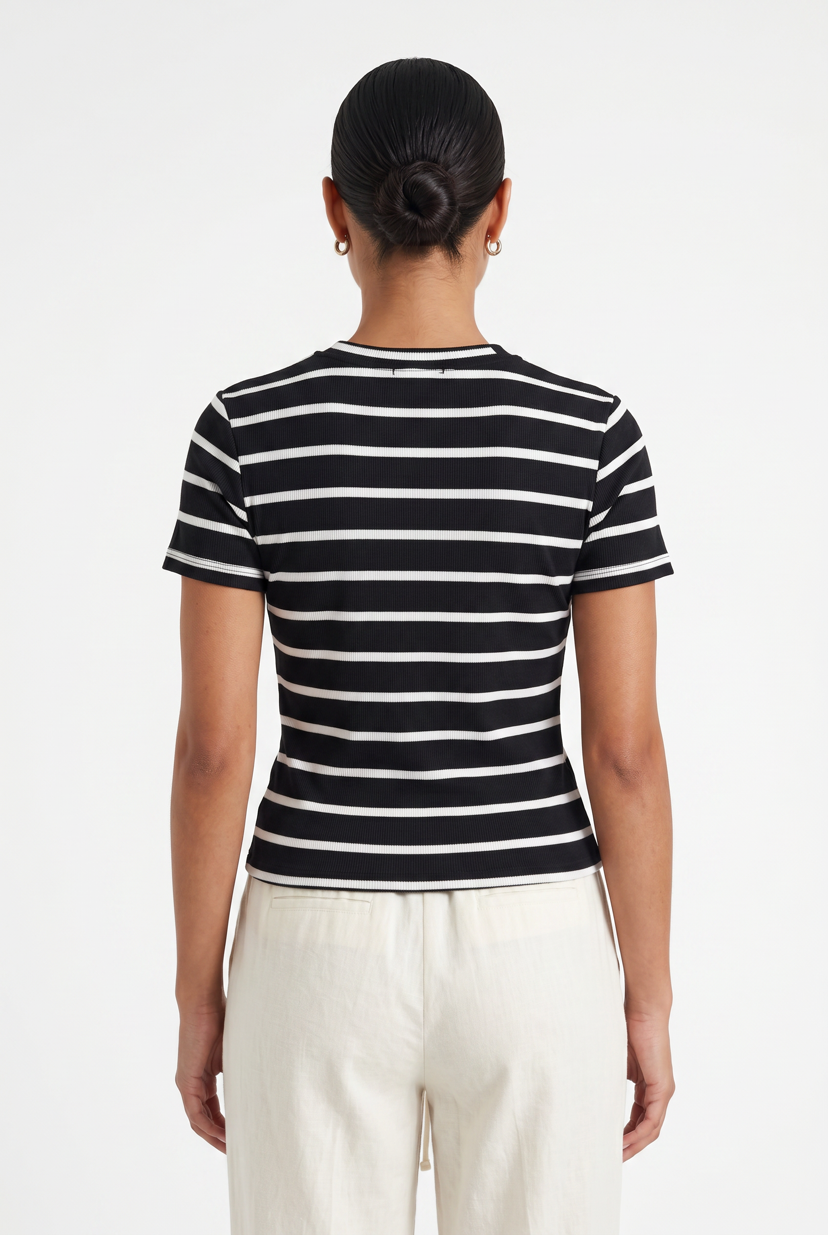 Short Sleeve Stripe top - Black Stripe