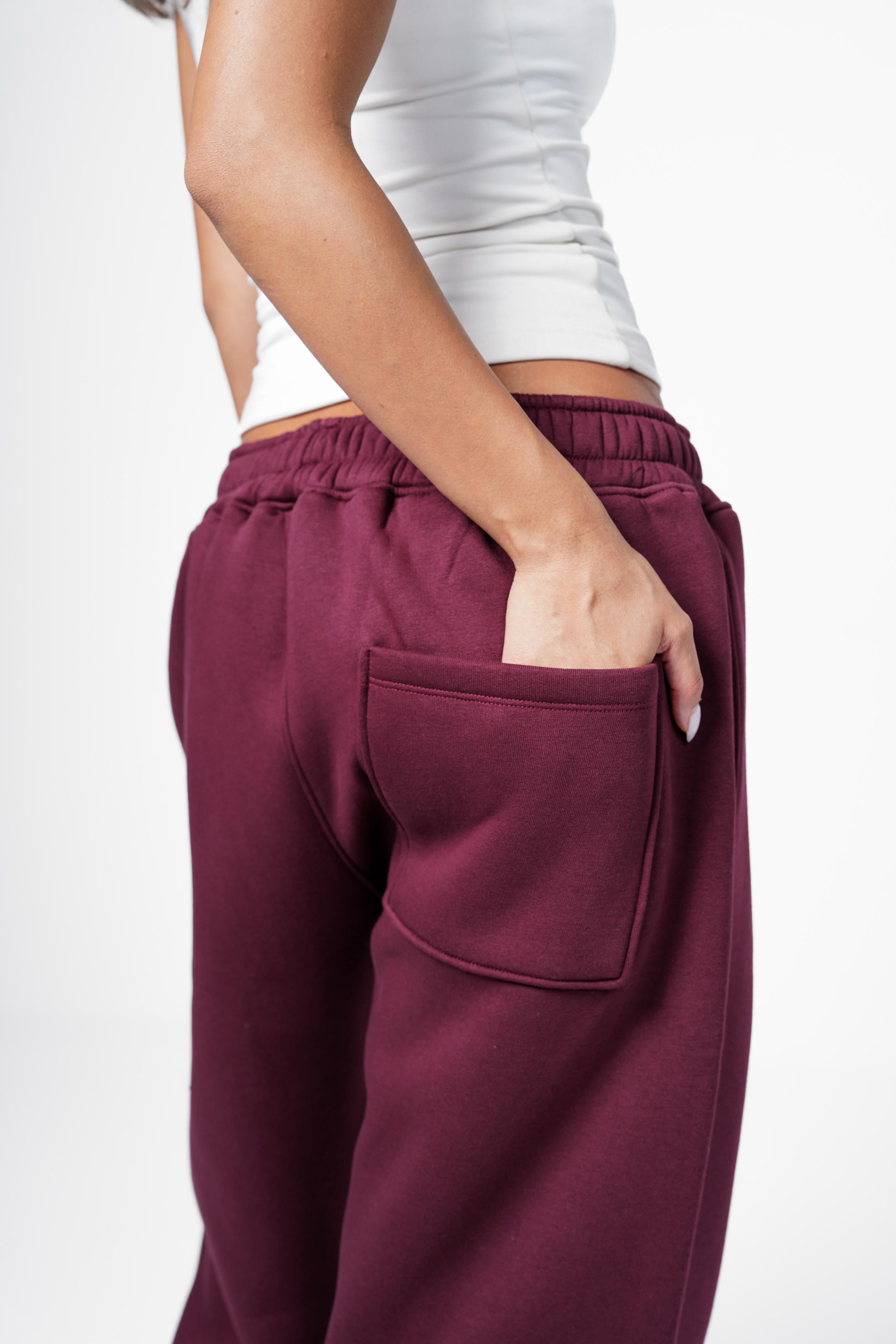 Baggy Sweatpants - Burgundy