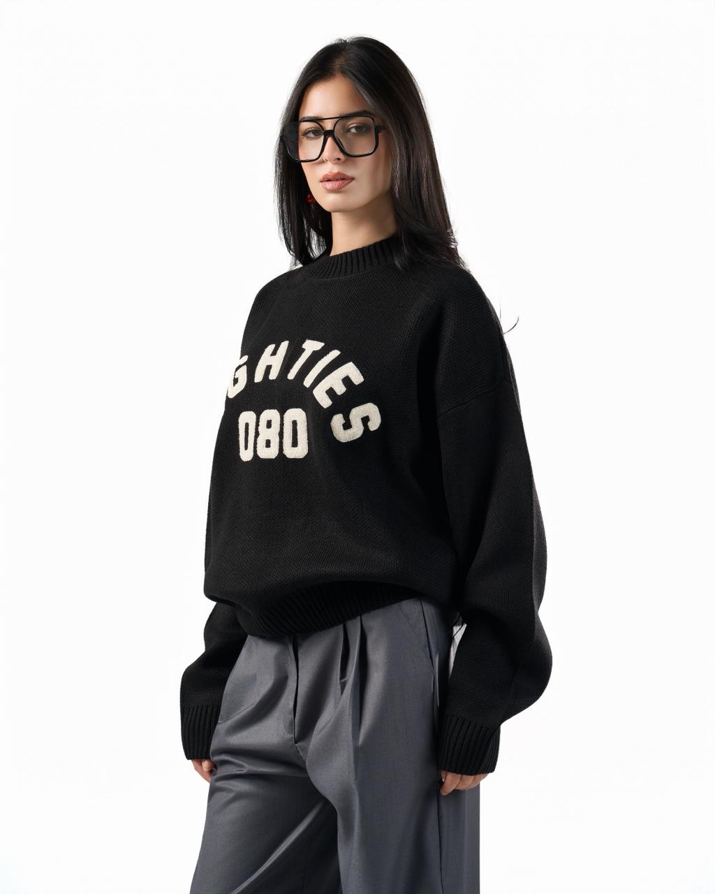 080 knitted sweater - black