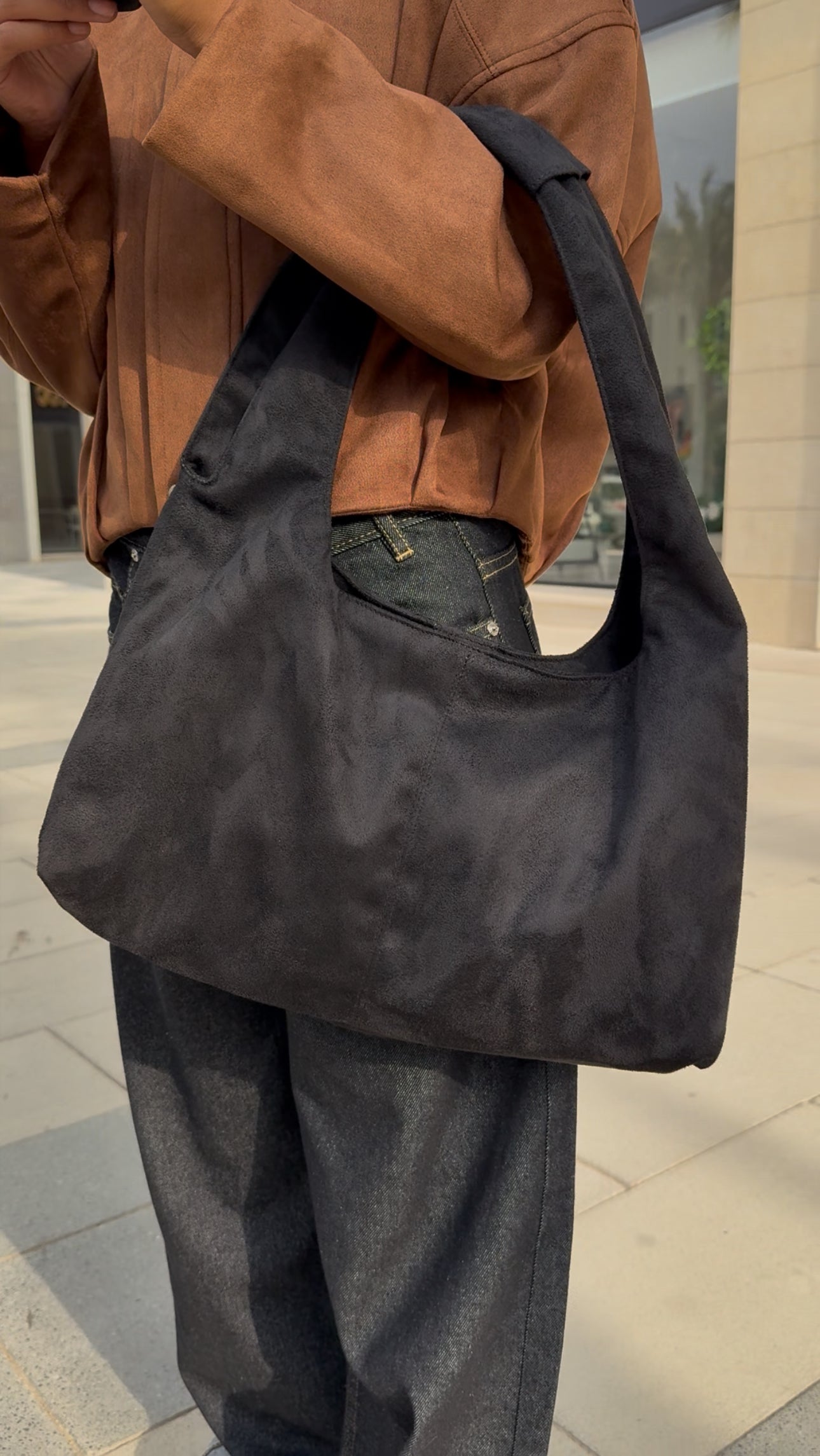 Suede Bag - black