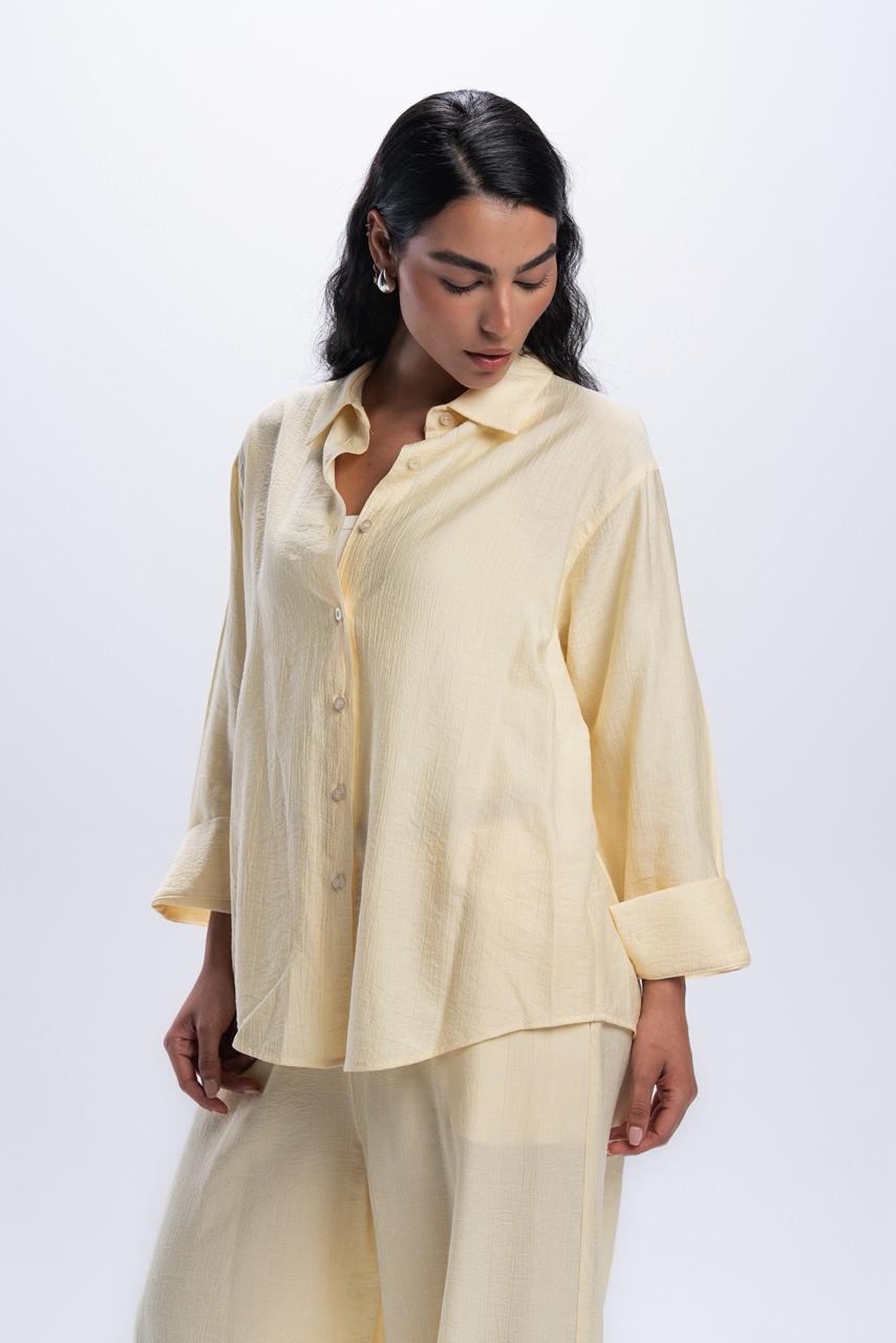 Crinkle Linen Chemise - Butter Yellow