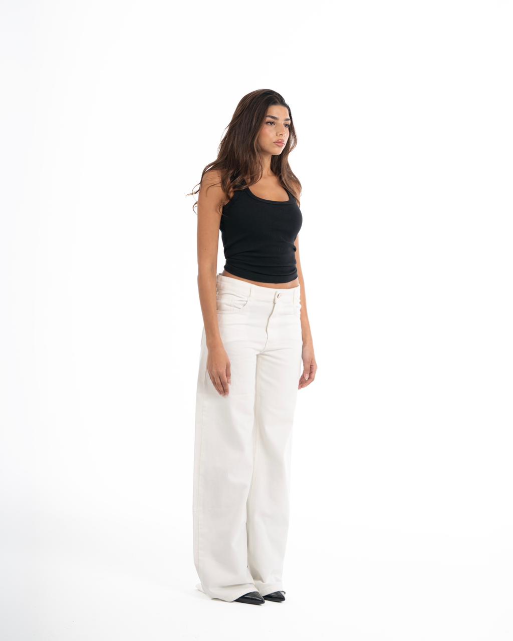 Wide Leg Jeans - Off White