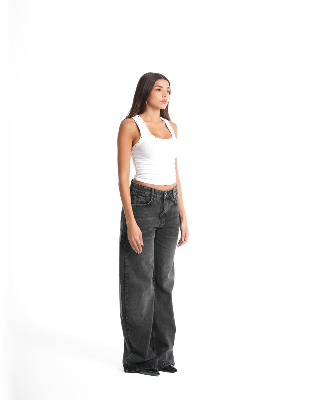 Wide Leg Jeans - Black