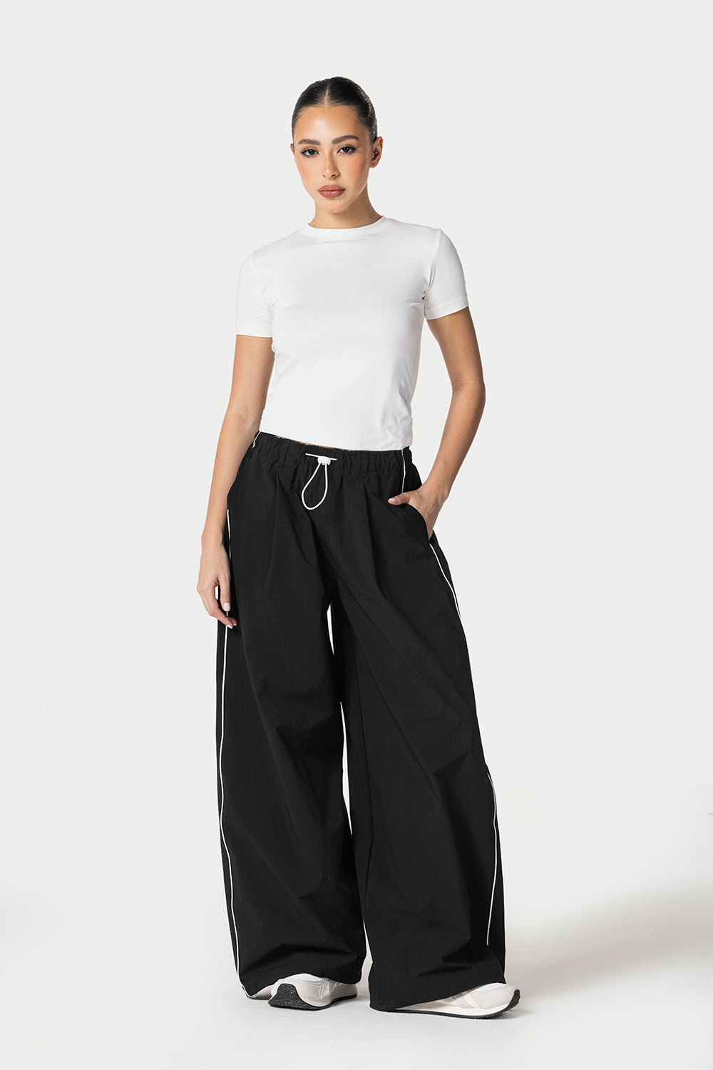 Side Line Wide Leg Pants – Black – photo 2