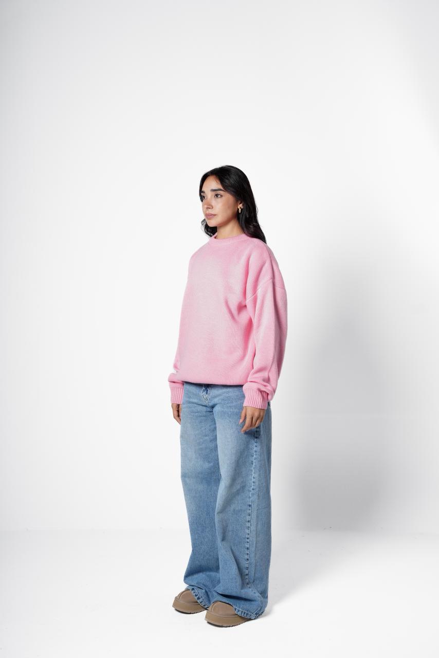 Basic knitted sweater - pink