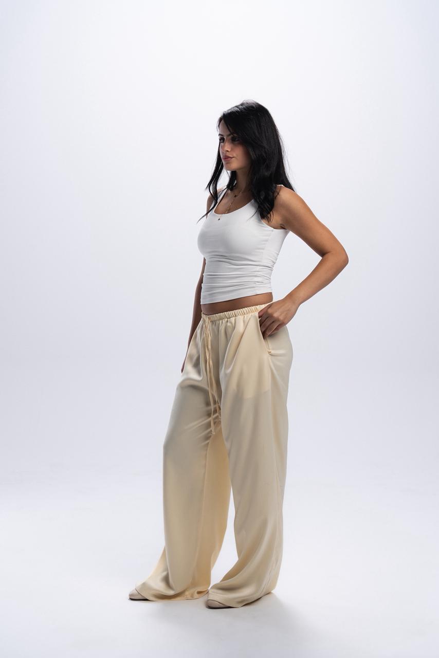 Satin Pants - Butter Yellow