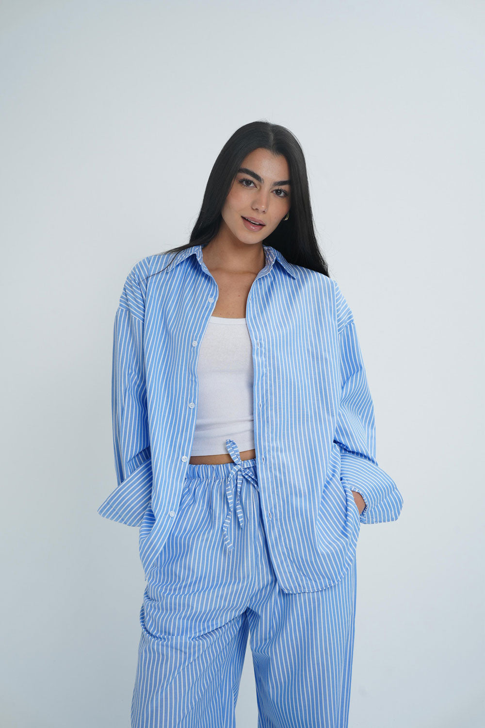 Sky striped chemise