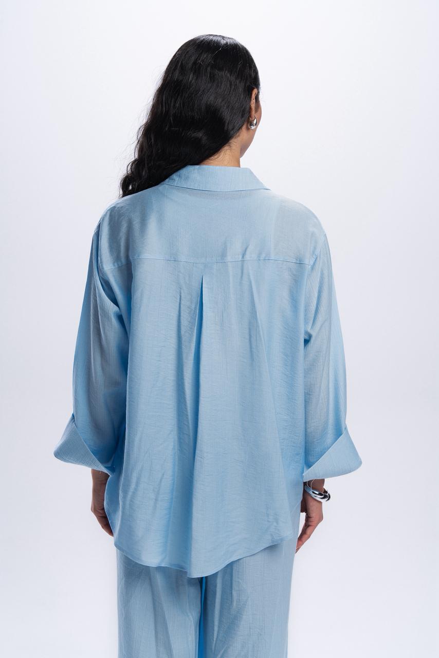 Crinkle Linen Chemise - Baby Blue
