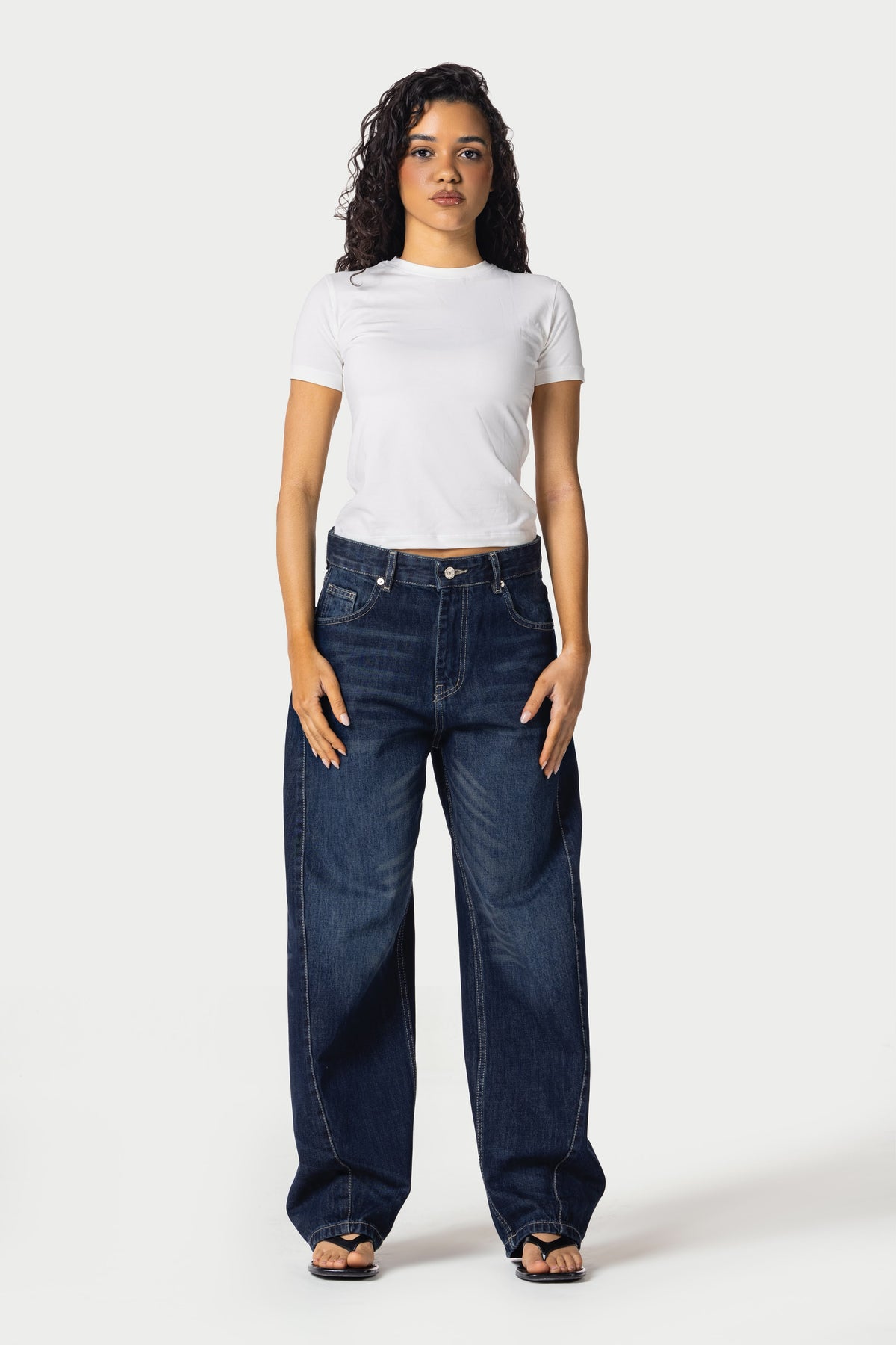 Barrel fit Jeans – Blue Raw – photo 2