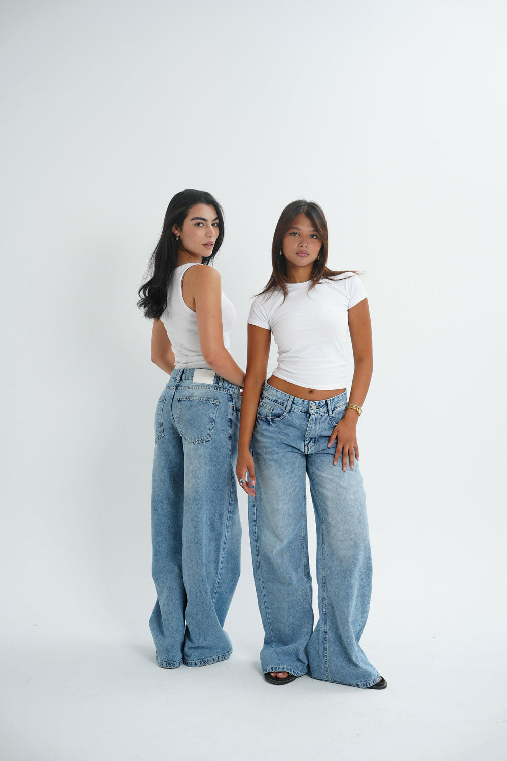 Wide Leg Jeans - Sky Blue