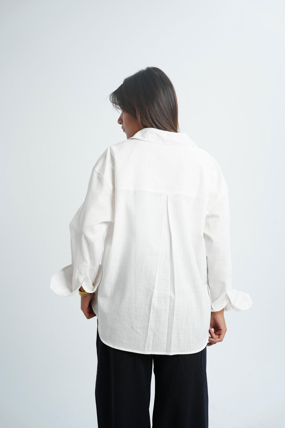 Long Sleeve linen Shirt - Off white