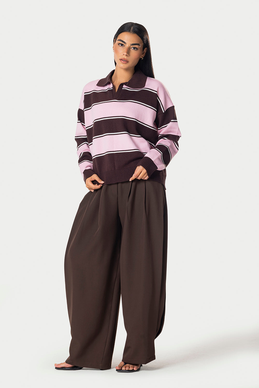 Polo Striped Sweater – Pink – photo 6