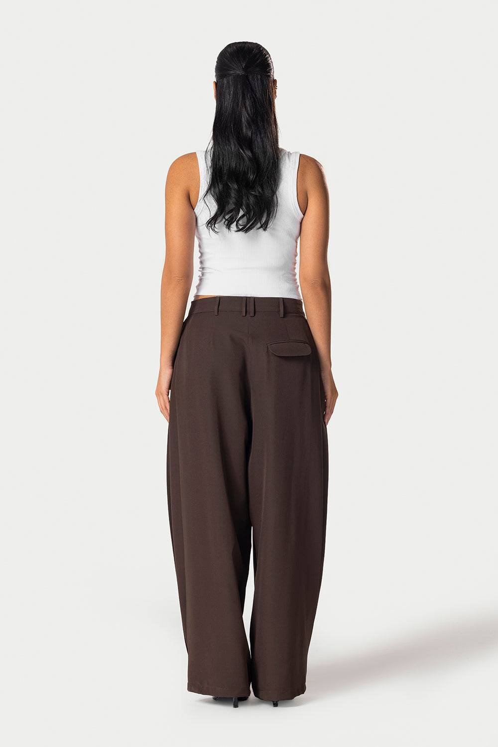 Side Pleated Trousers – Brown – photo 7