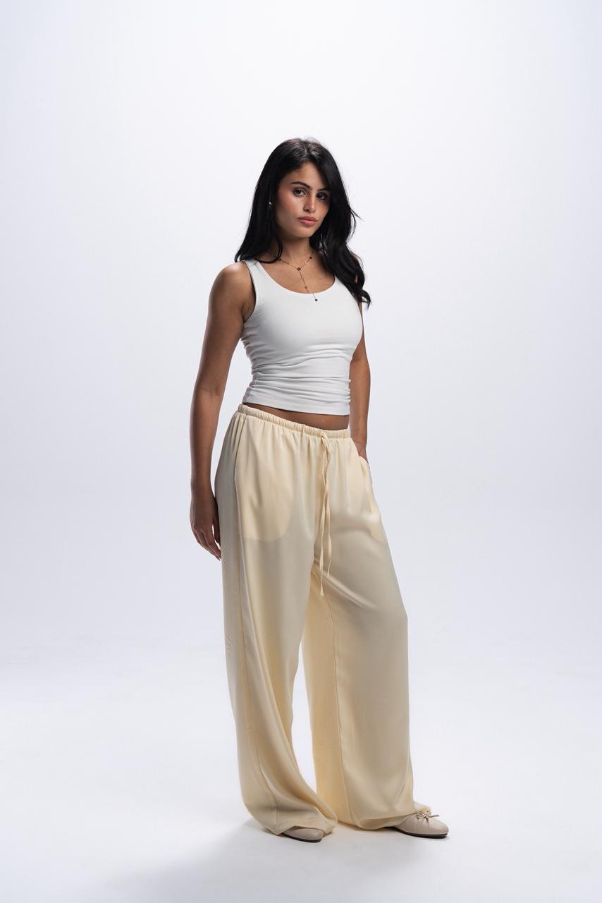 Satin Pants - Butter Yellow
