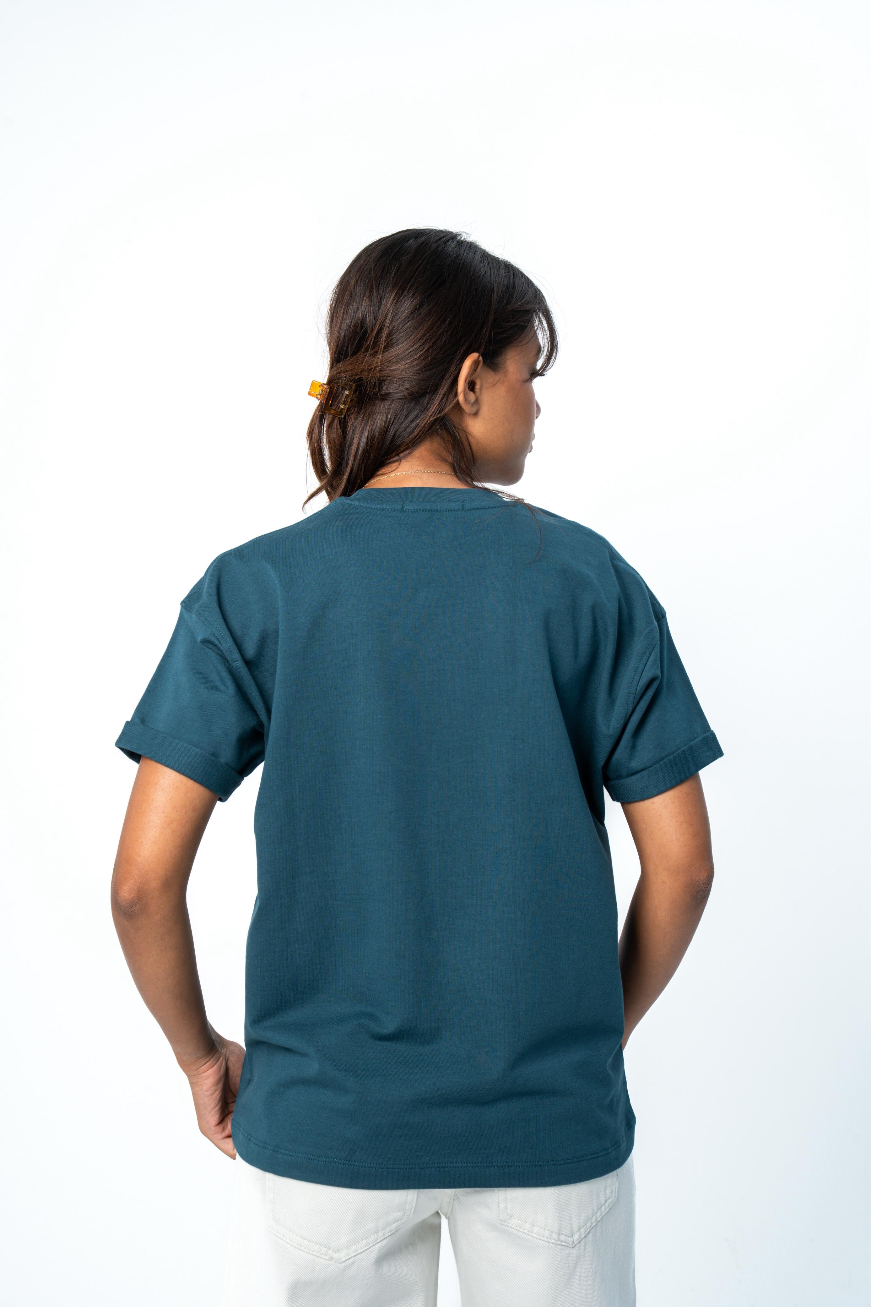 Relaxed Women Tee - Blue Petrol
