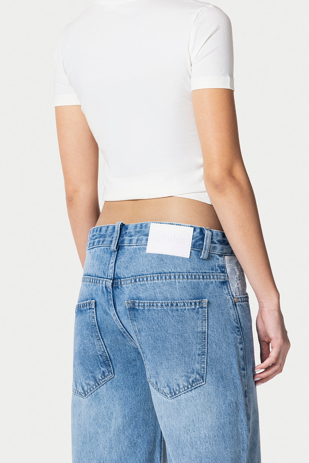Straight leg Jeans Pocket lace – Light blue – photo 9
