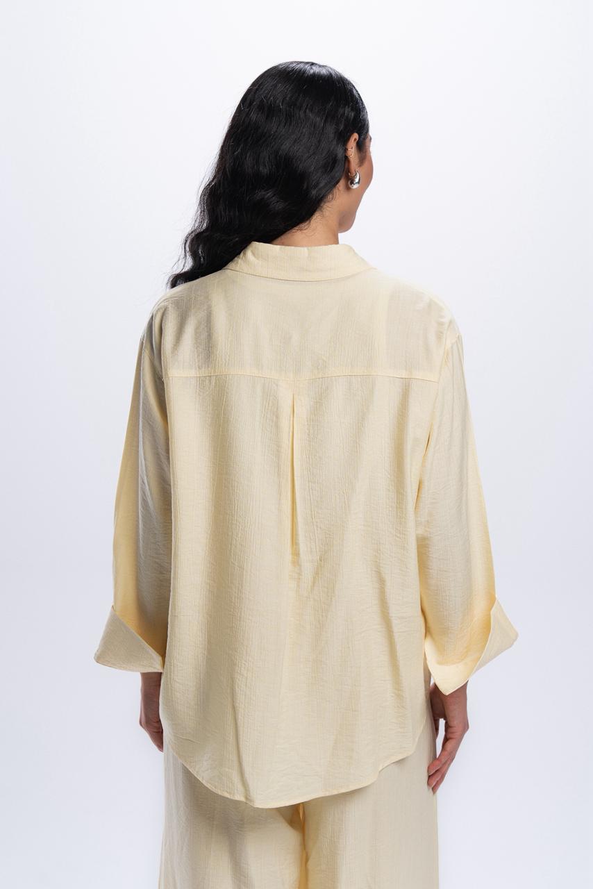 Crinkle Linen Chemise - Butter Yellow