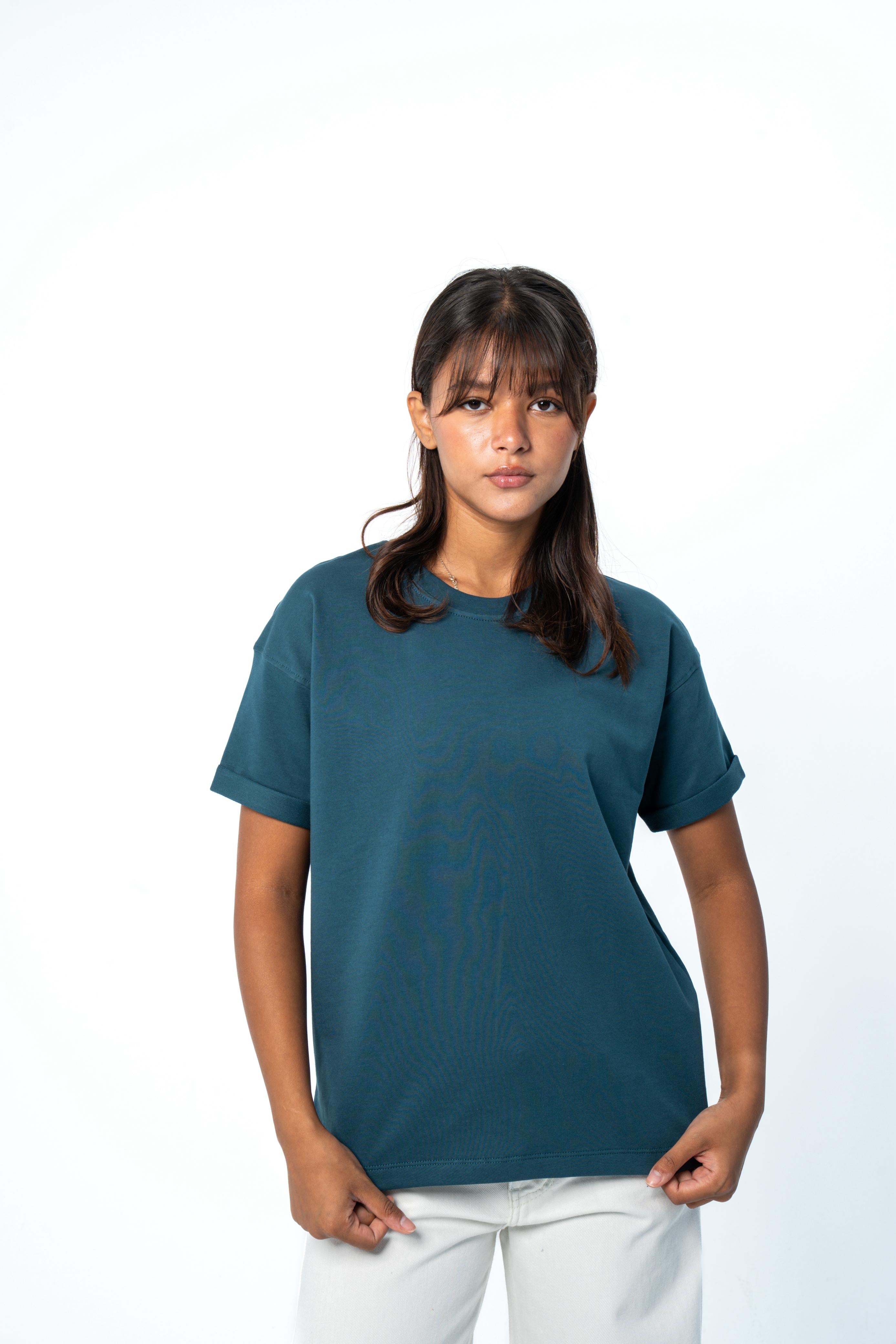 Relaxed Women Tee - Blue Petrol