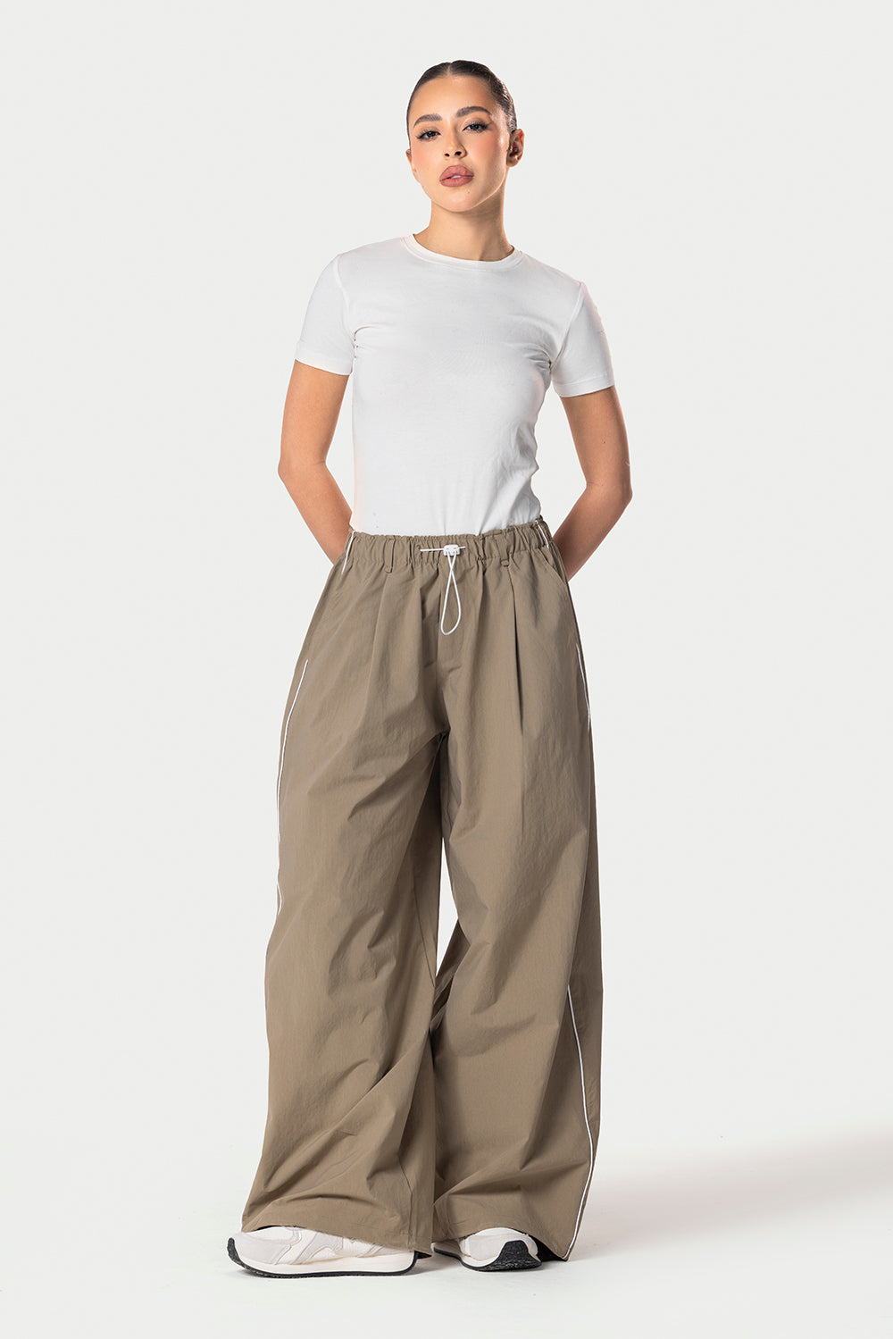 Side Line Wide Leg Pants – Olive | Eighties