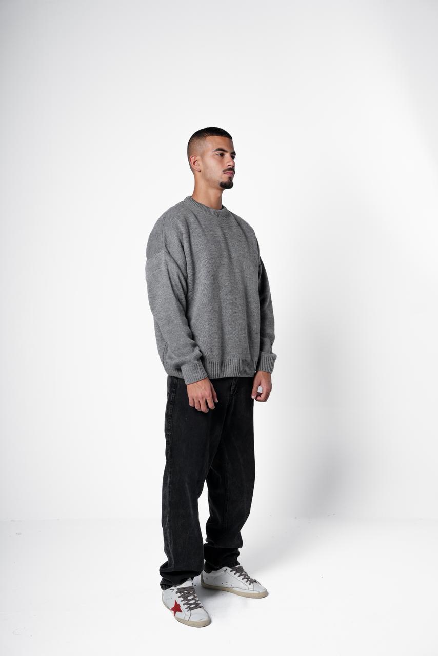 Basic knitted sweater - grey