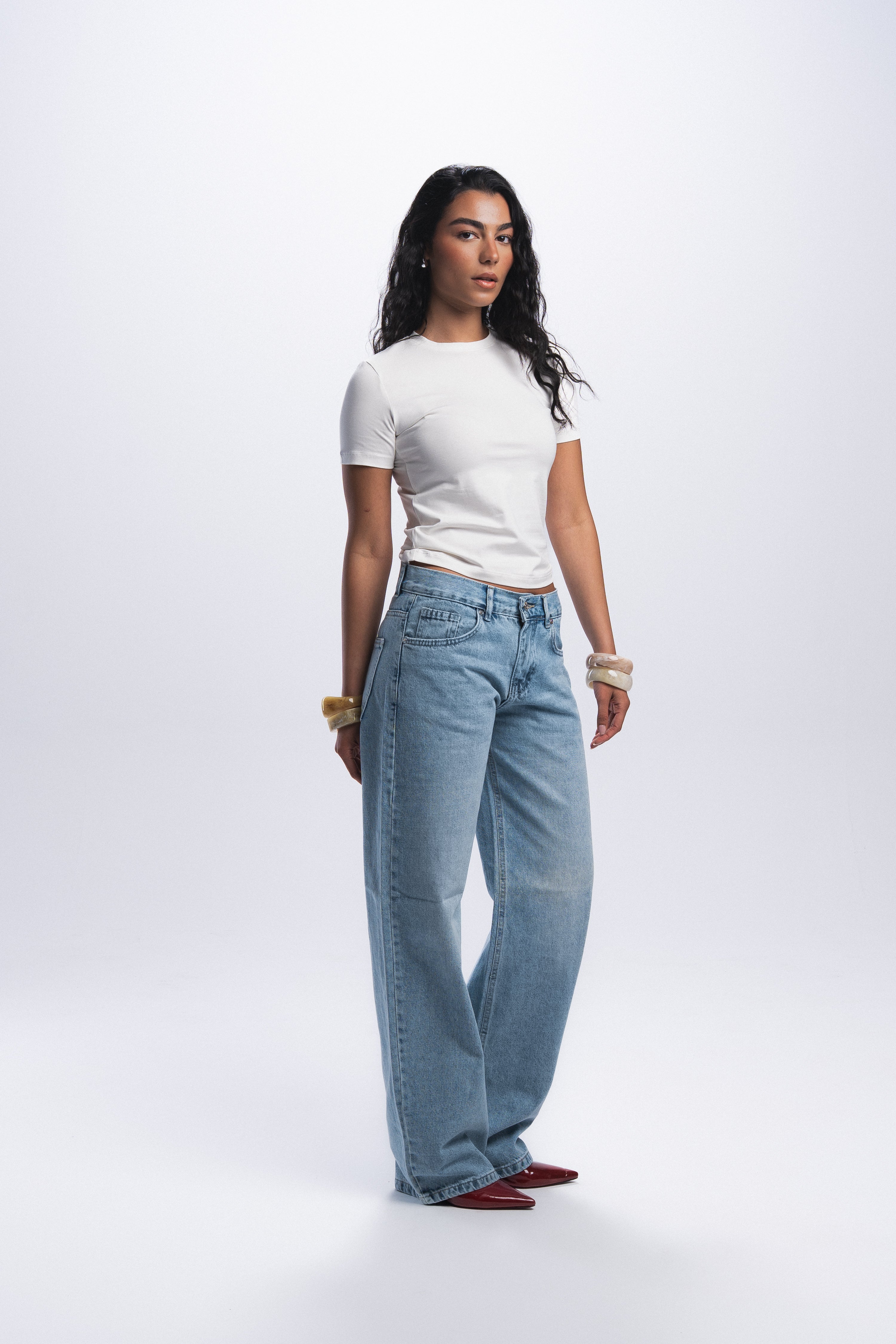 Straight Leg Jeans-Sky Blue