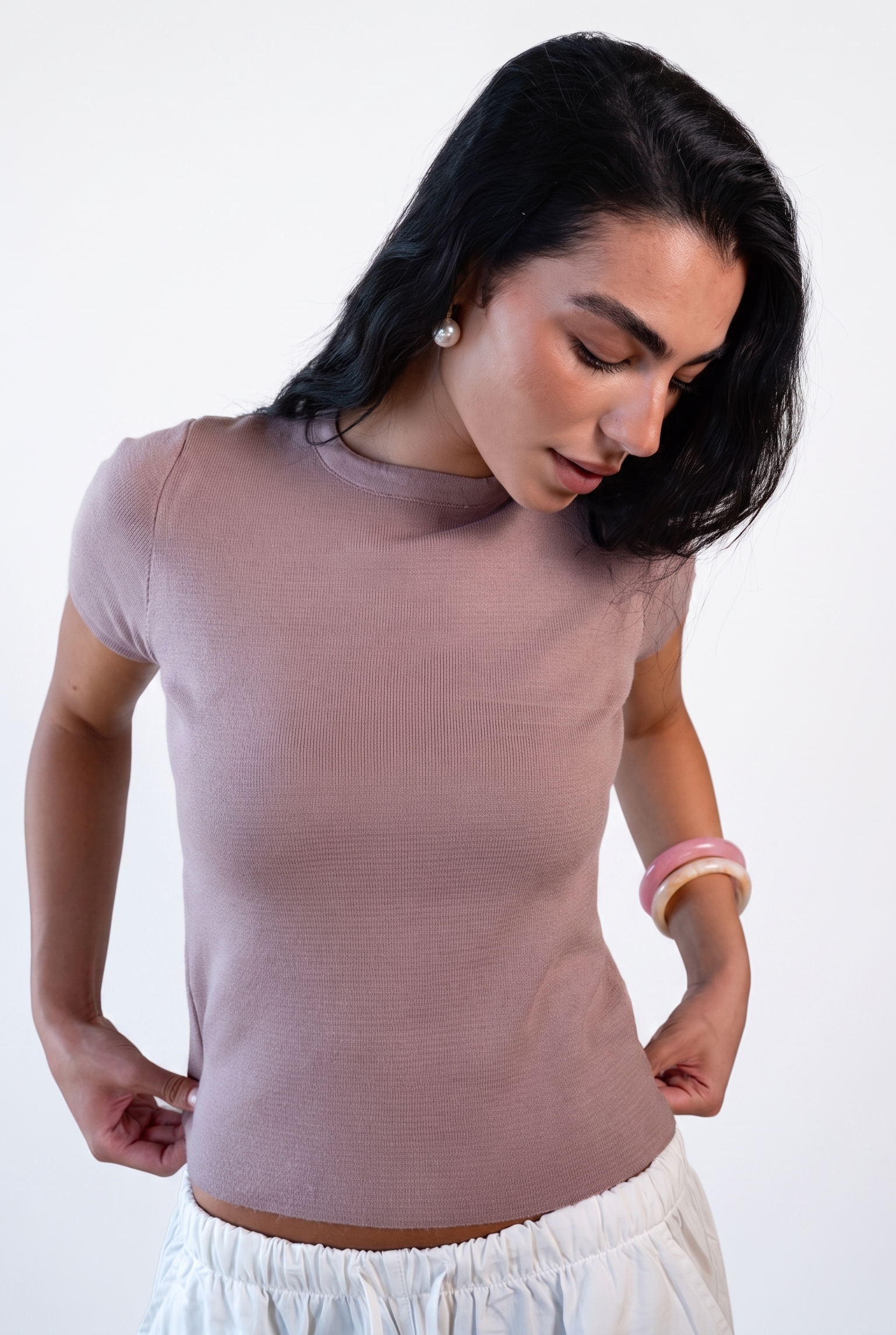 Soft Touch Round Knit Top - Warm Sand