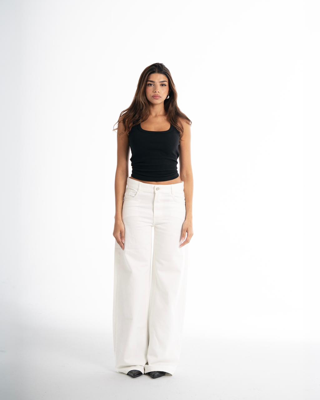 Wide Leg Jeans - Off White