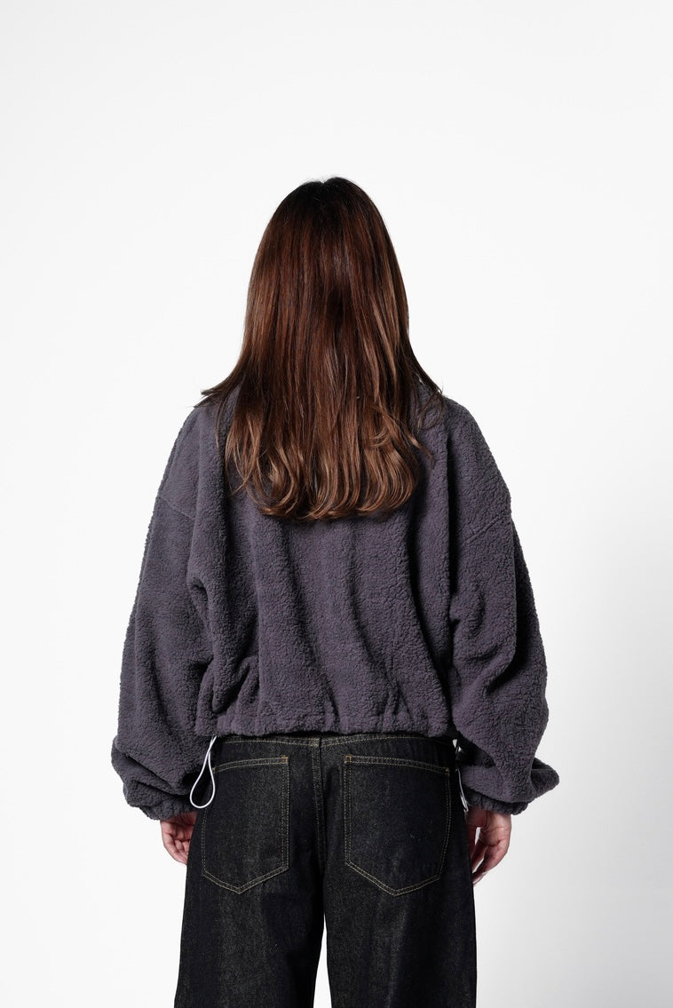 Fur bomber jacket - grey