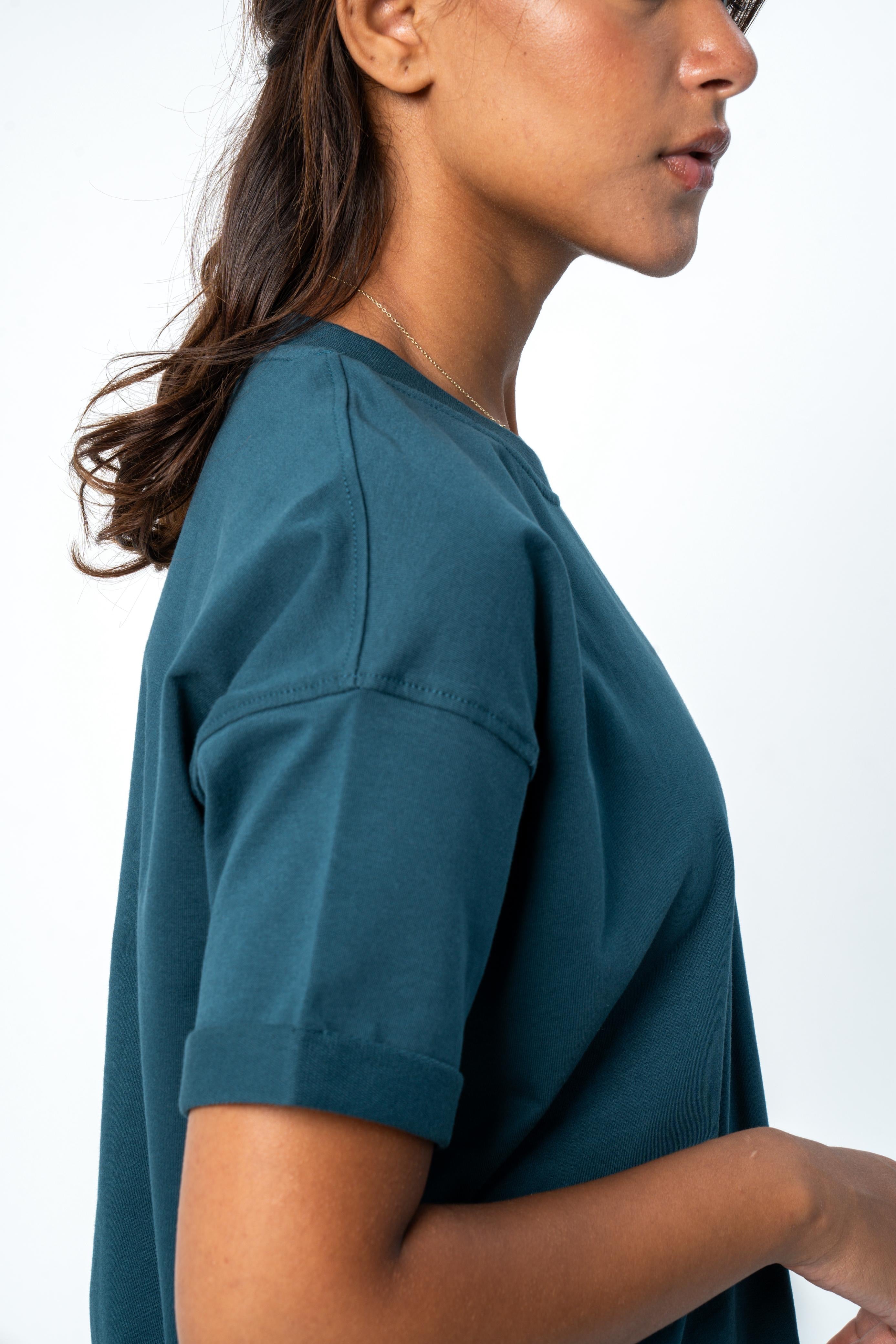 Relaxed Women Tee - Blue Petrol