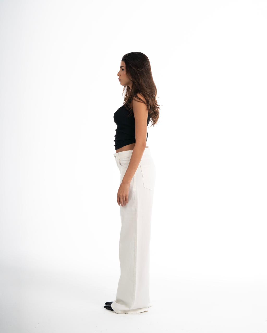 Wide Leg Jeans - Off White