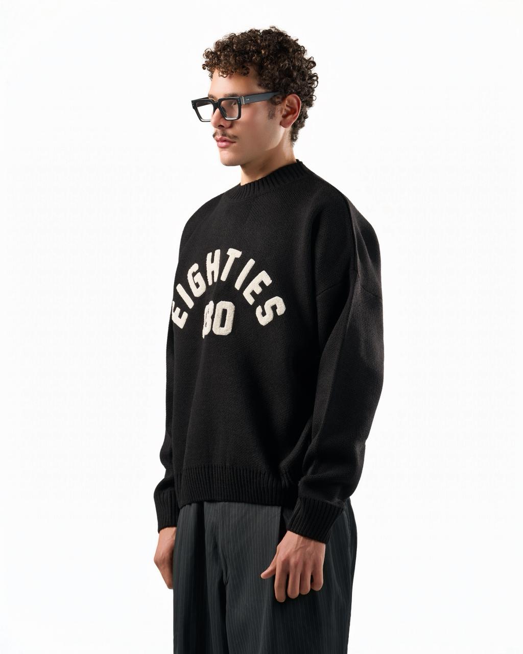 080 knitted sweater - black